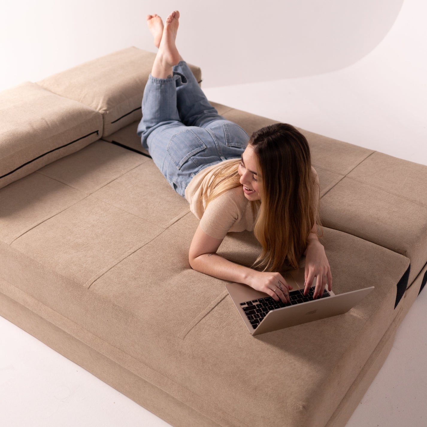 Sofá-Cama Carbono 3 Lugares Casal com Capa Removível - imagem 23 | Modifika