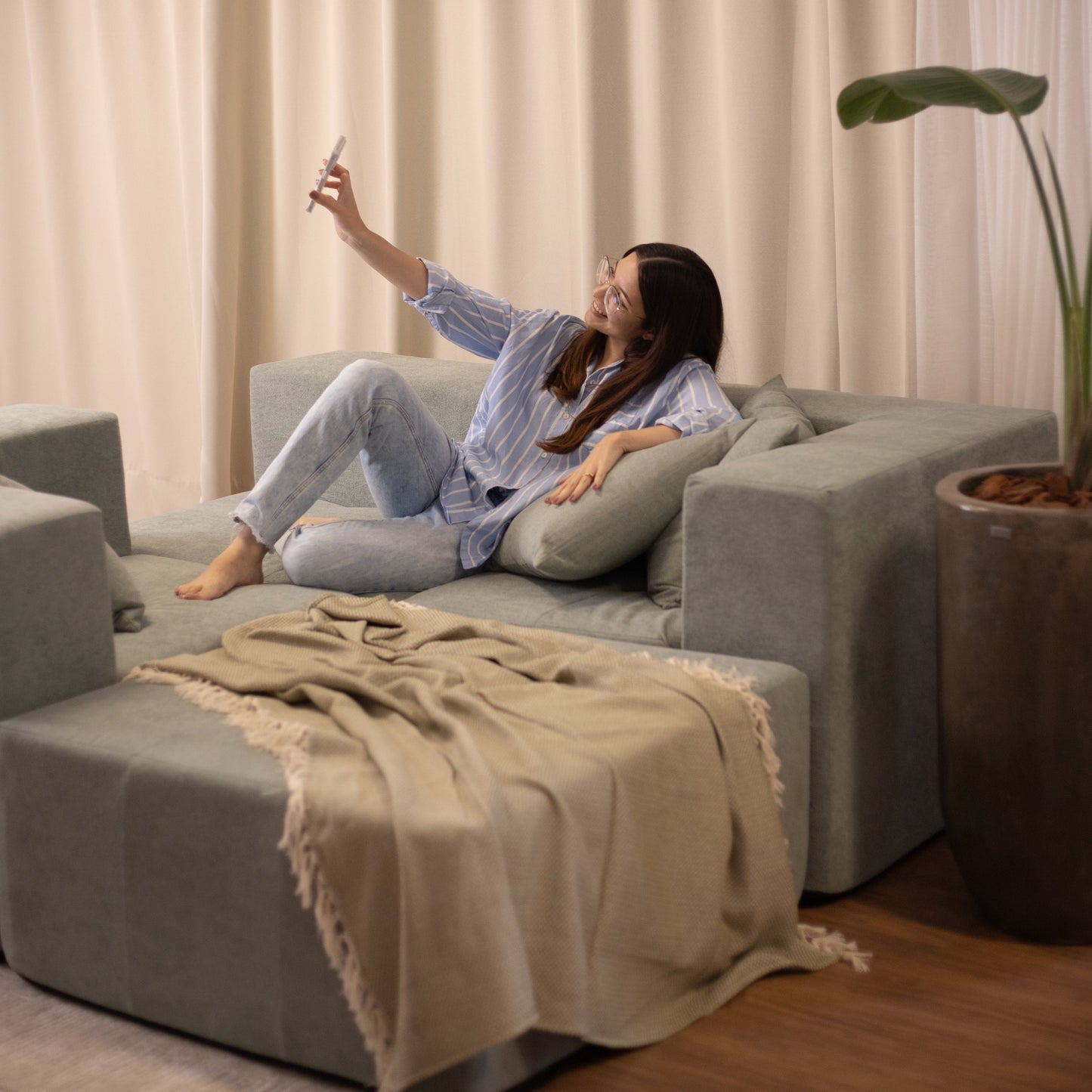 Sofá Modular Selano 4 Módulos com Capa Removível Modifika — imagem adicional 53