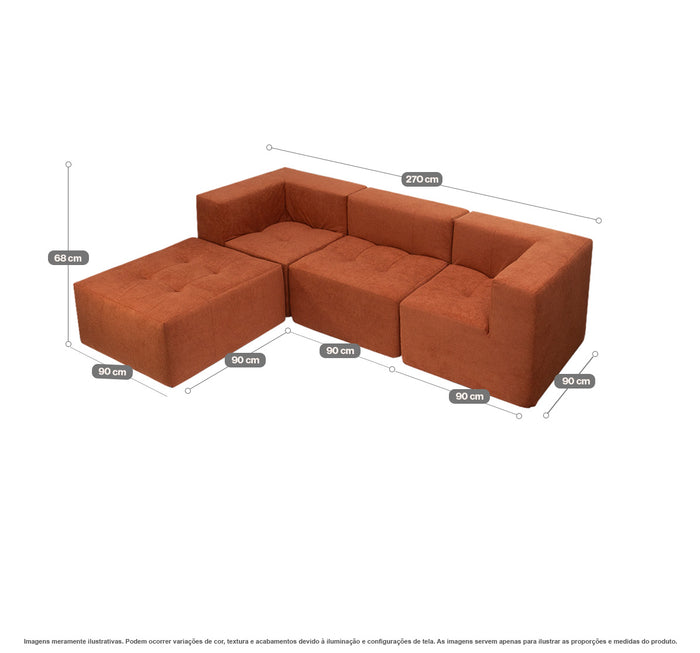 Sofá Modular Selano 4 Módulos