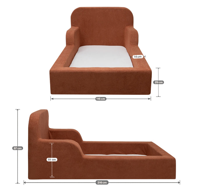 Cama Montessoriana Lumi Modifika Solteiro com Colchão Incluso 218cm