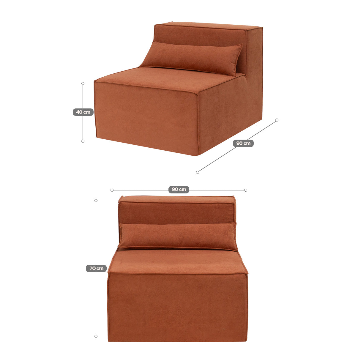 Sofá Paladium 2 Módulos Modular