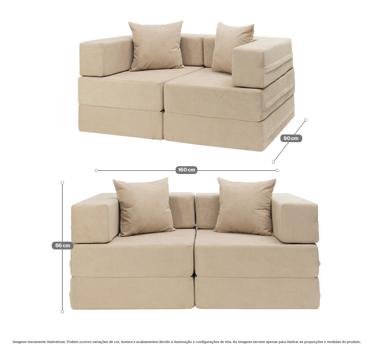 Sofá-Cama Cobbi 2 Lugares Casal com Capa Removível - imagem 18 | Modifika