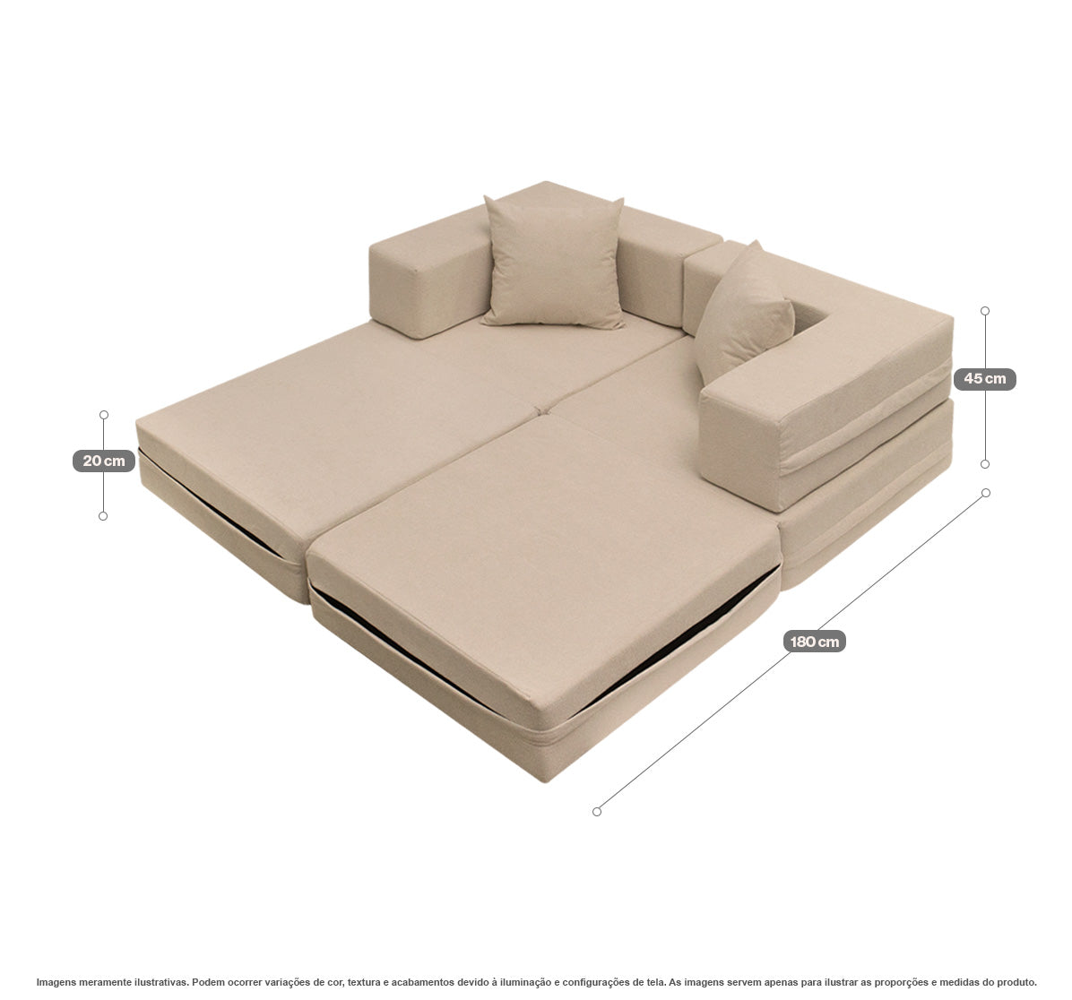 Sofá-Cama Cobbi 2 Lugares Casal com Capa Removível - imagem 17 | Modifika