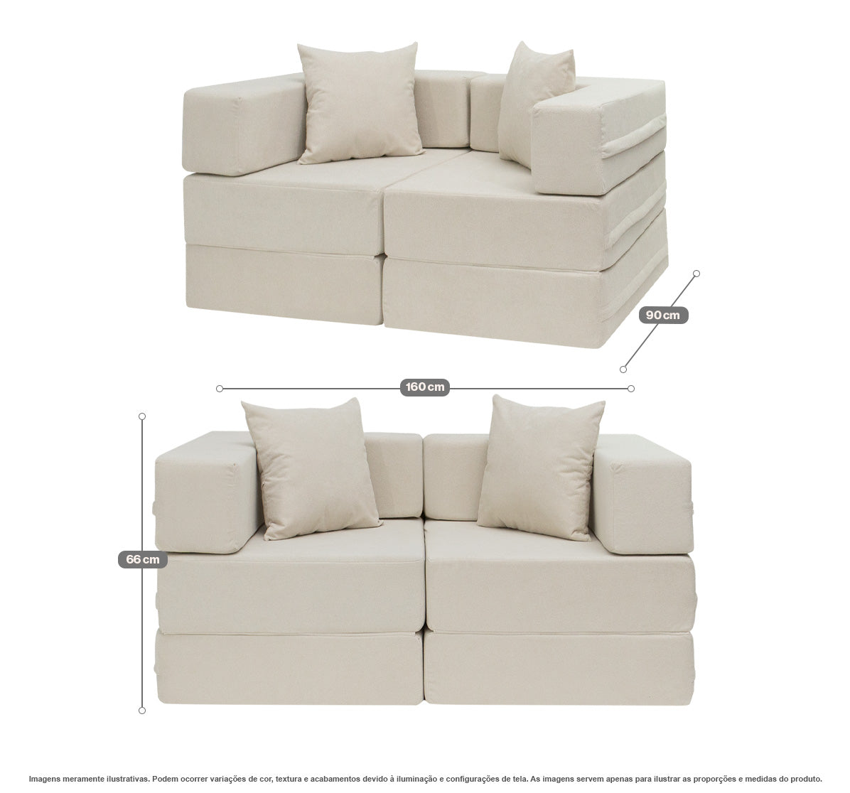 Sofá-Cama Cobbi 2 Lugares Casal com Capa Removível - imagem 12 | Modifika