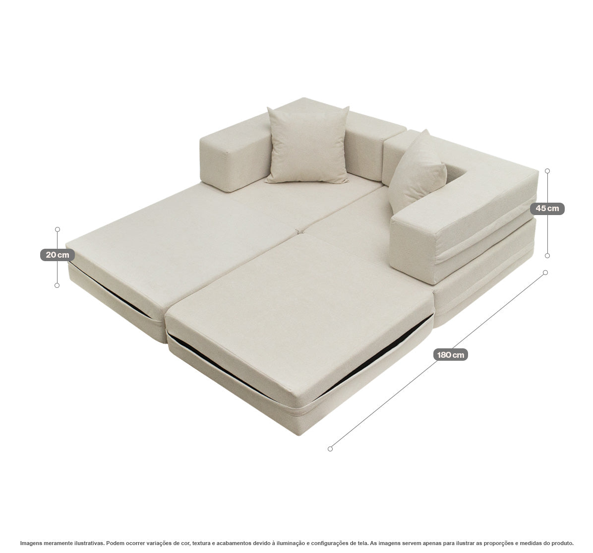 Sofá-Cama Cobbi 2 Lugares Casal com Capa Removível - imagem 11 | Modifika