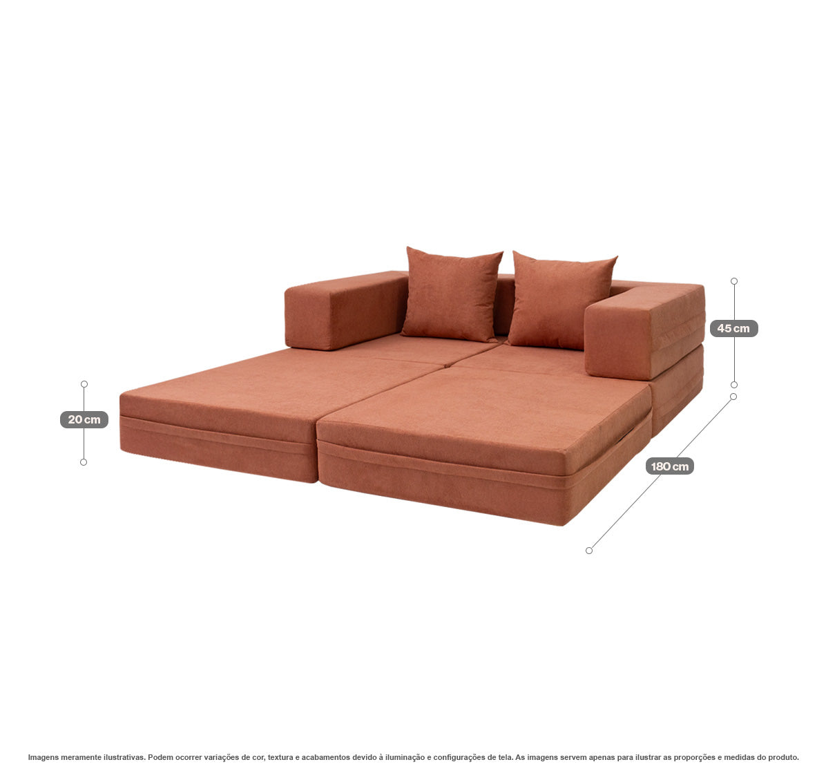 Sofá-Cama Cobbi 2 Lugares Casal com Capa Removível - Bege Claro - imagem 2 | Modifika