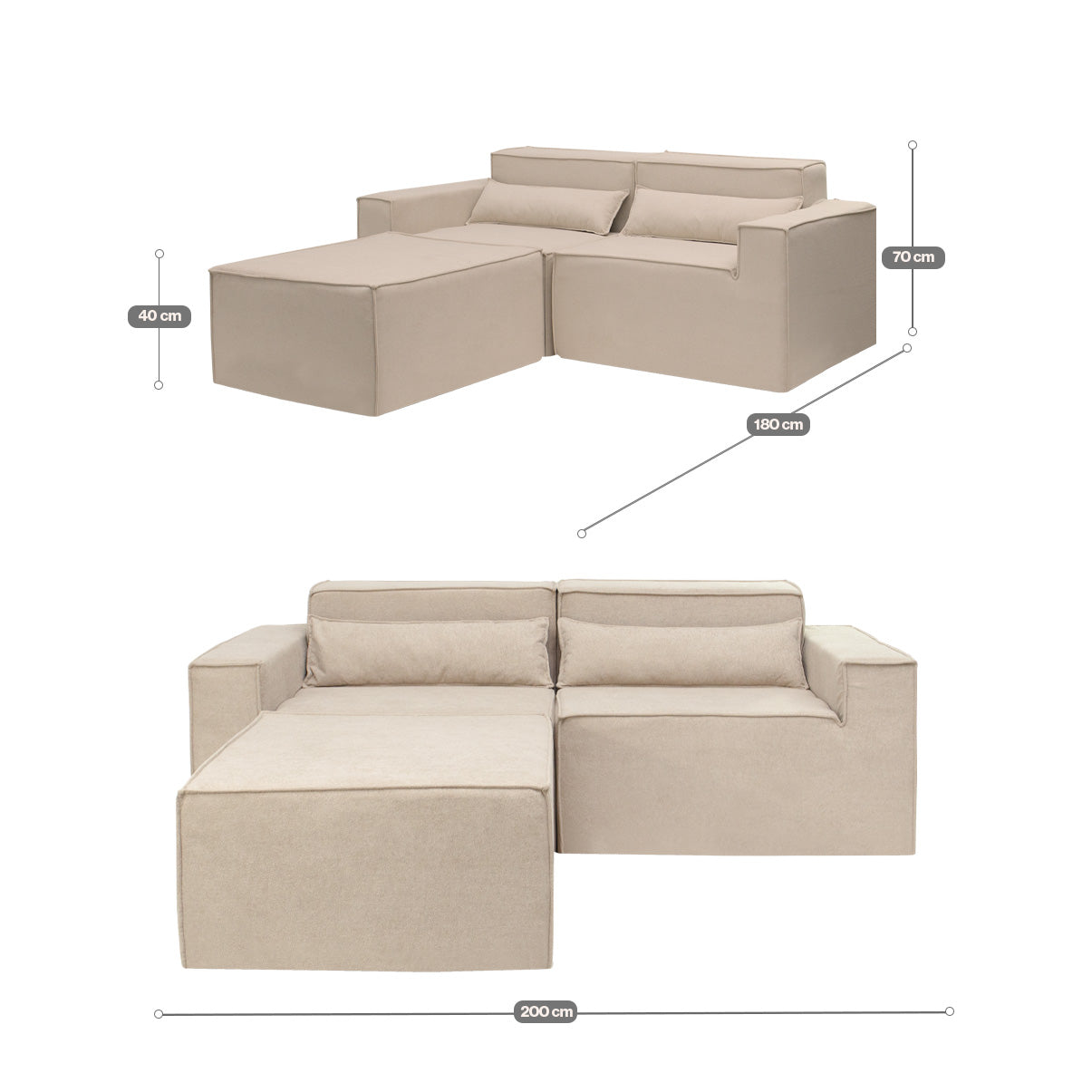 Sofá Modular Paladium 3 Módulos com Capa Removível - imagem 24 | Modifika
