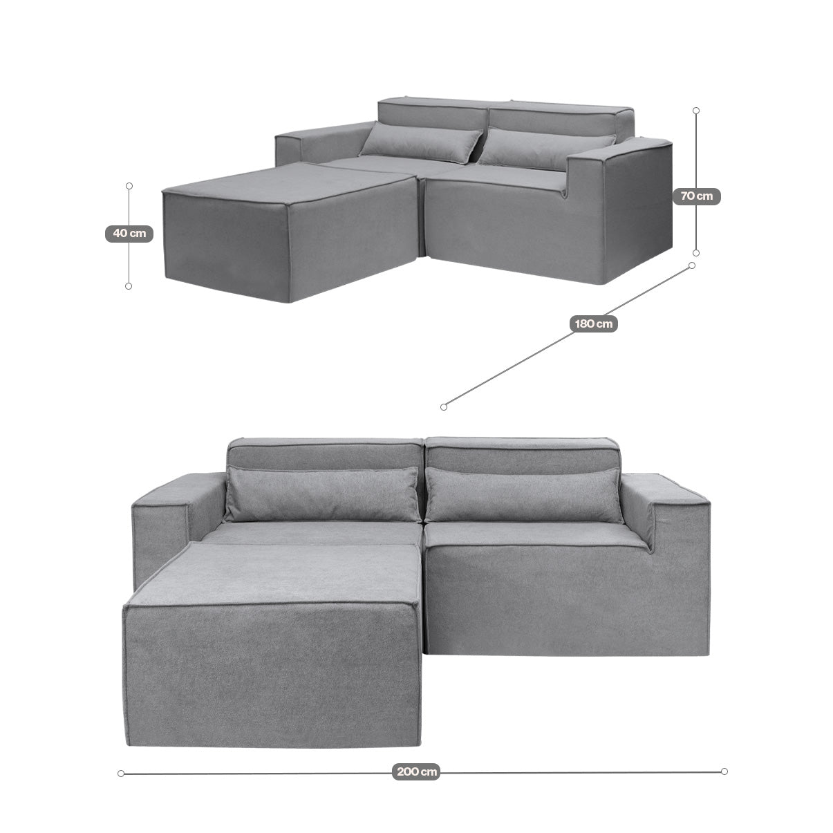 Sofá Modular Paladium 3 Módulos com Capa Removível - imagem 45 | Modifika