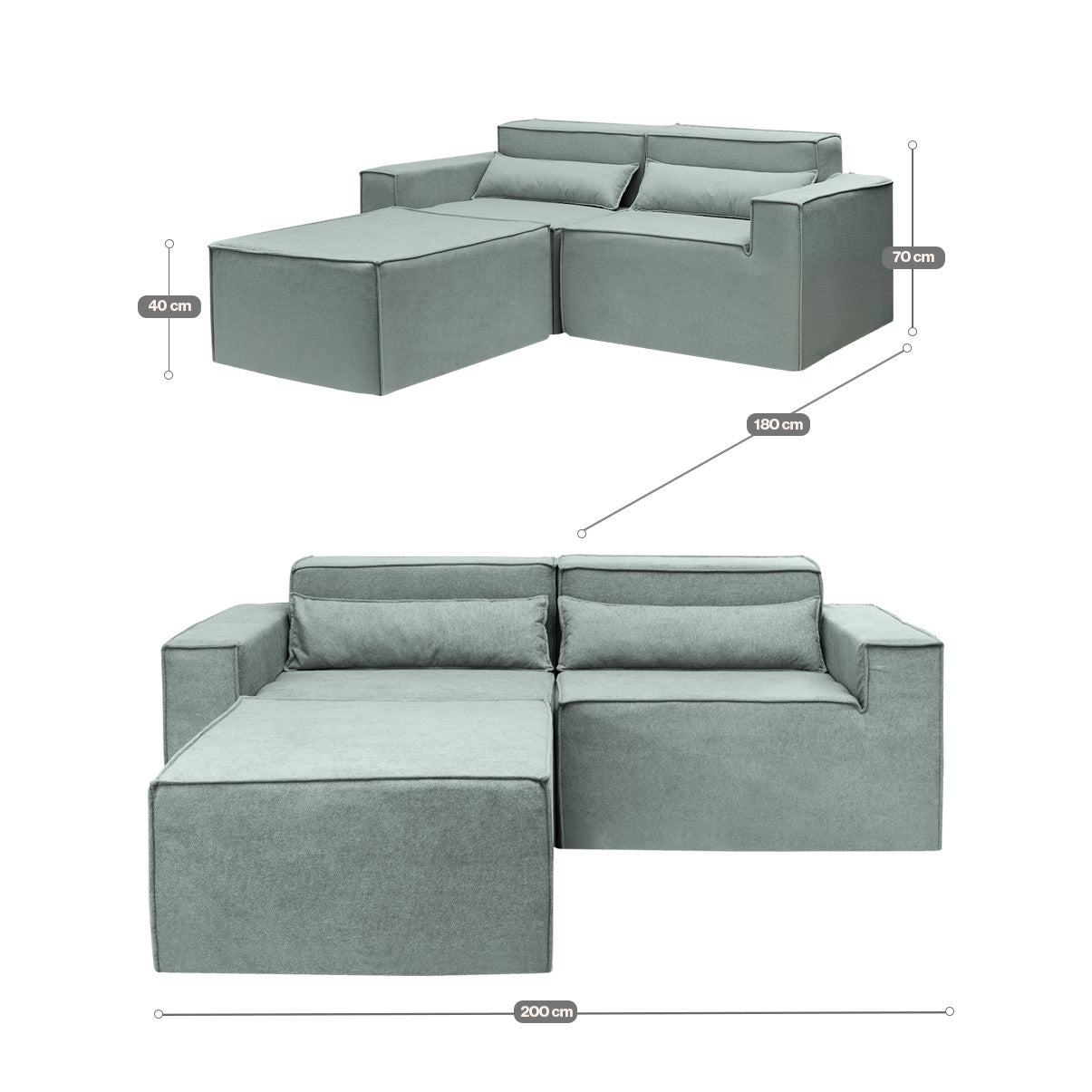 Sofá Modular Paladium 3 Módulos com Capa Removível - imagem 33 | Modifika