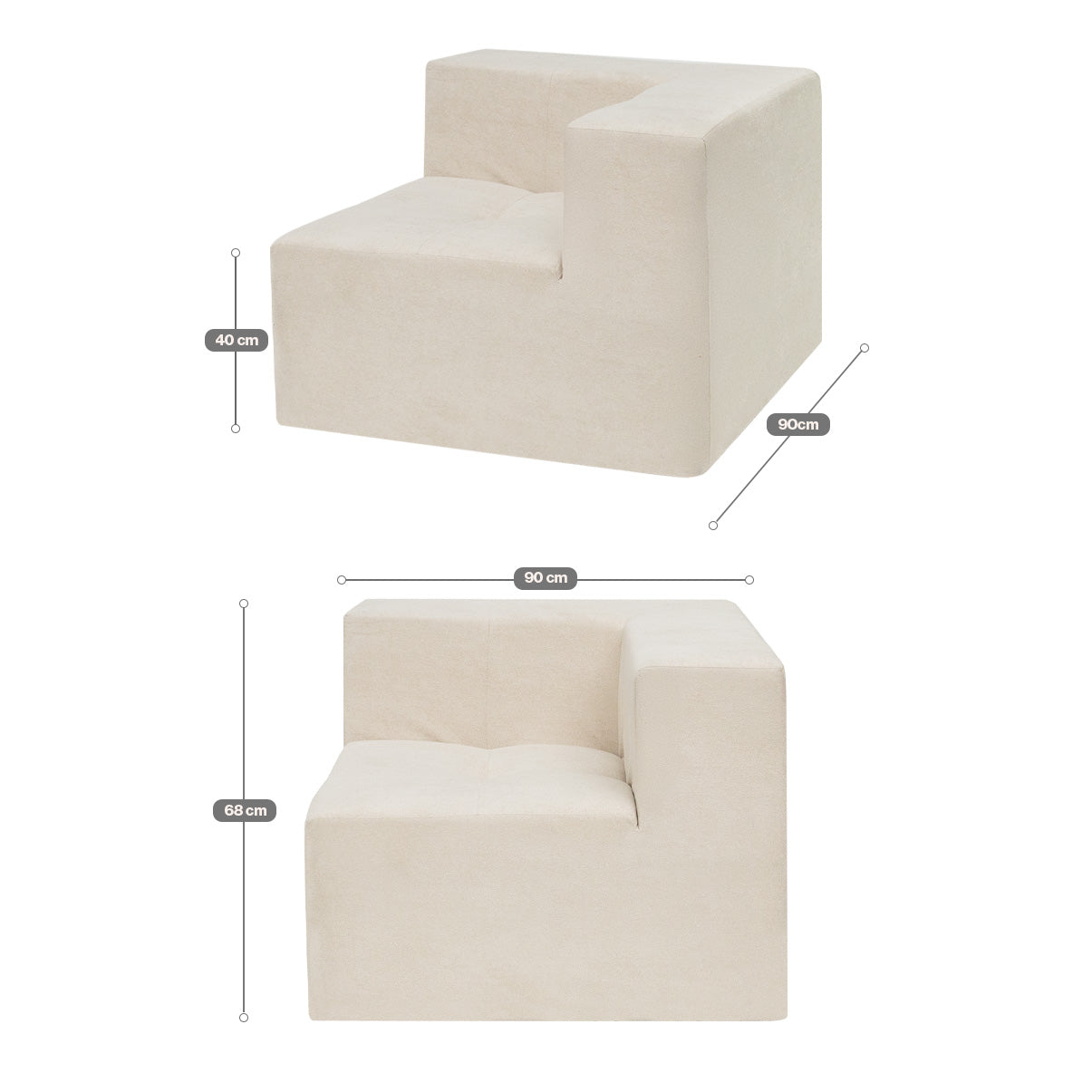 Kit - Sofá Selano | 2 Módulos Braço Esquerdo e Direito