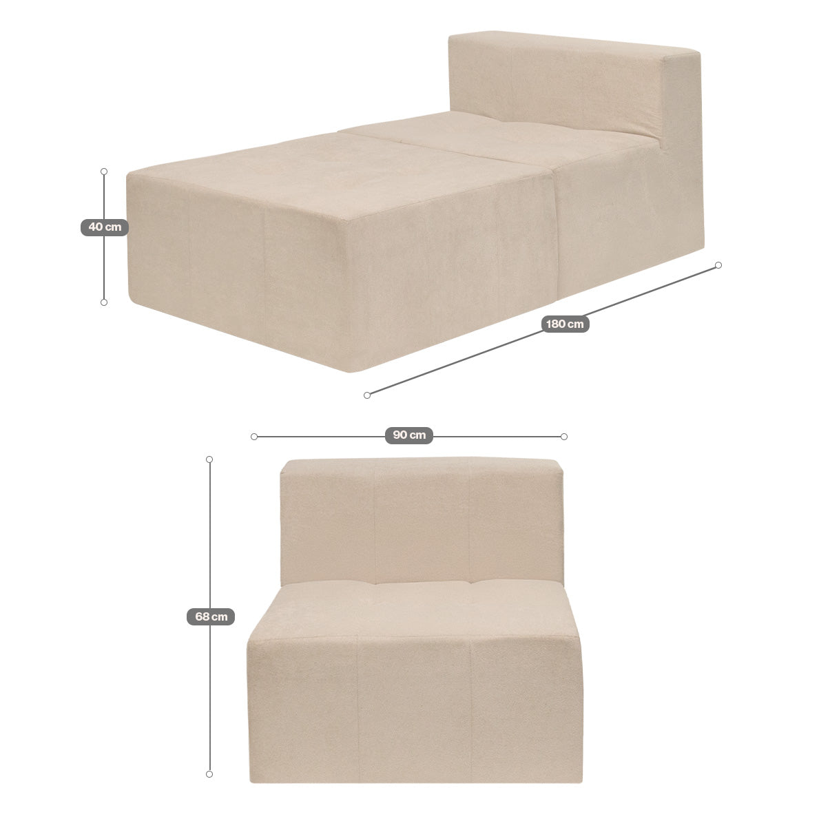 Sofá Modular Selano 2 Módulos com Capa Removível Modifika com medidas