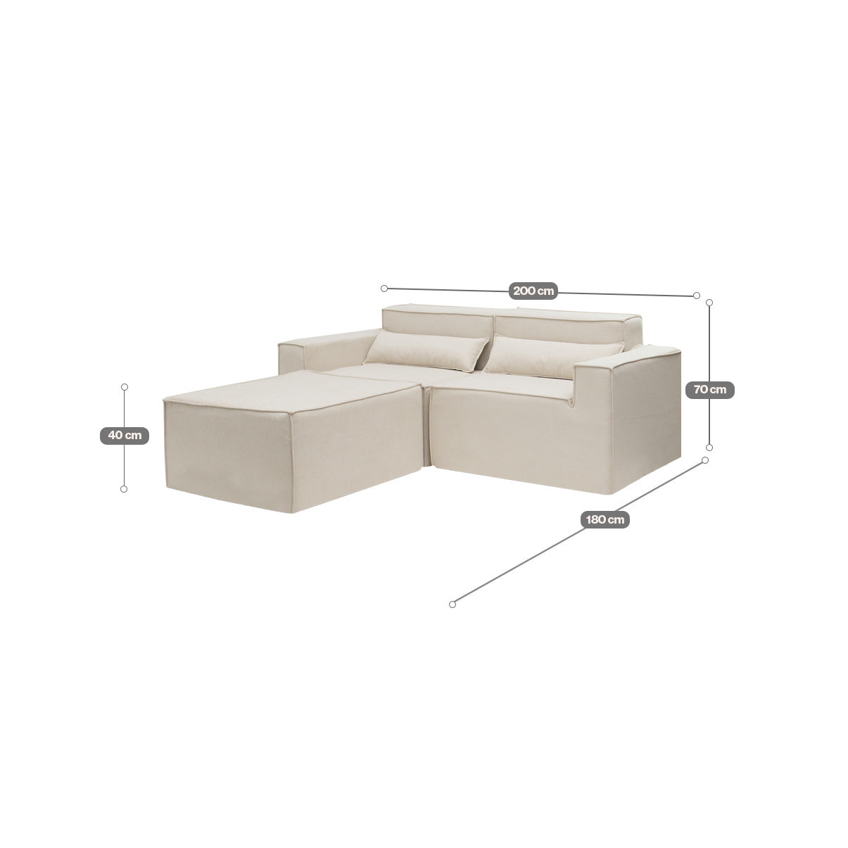 Sofá Modular Paladium 3 Módulos com Capa Removível - imagem 13 | Modifika