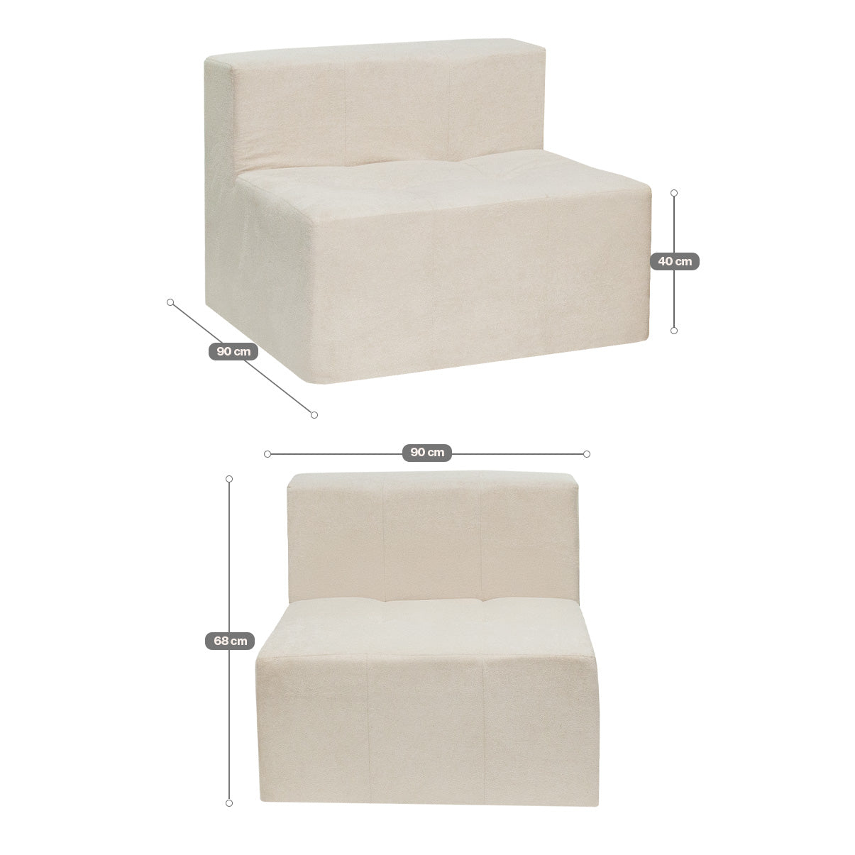 Sofá Modular Selano 2 Módulos com Capa Removível Modifika com medidas