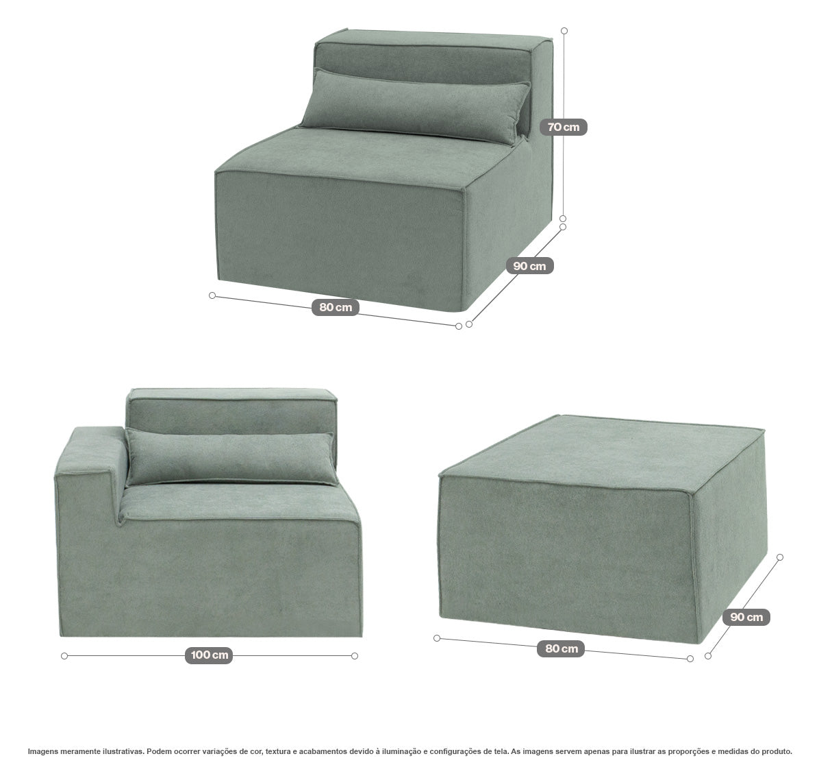Sofá Modular Paladium 4 Módulos com Capa Removível - imagem 41 | Modifika