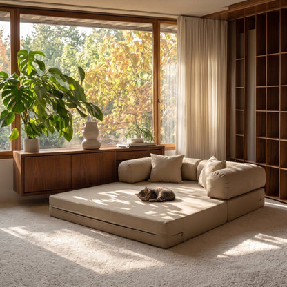 Sofá Cama Mobbi Dobrável veludo Modifika 160x180 cm