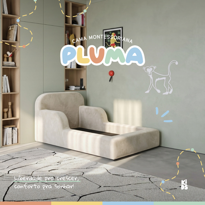 Cama Montessoriana Infantil Pluma Solteiro 100% Espuma