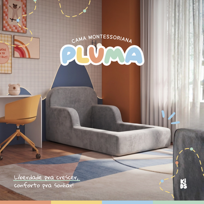 Cama Montessoriana Infantil Pluma Solteiro 100% Espuma