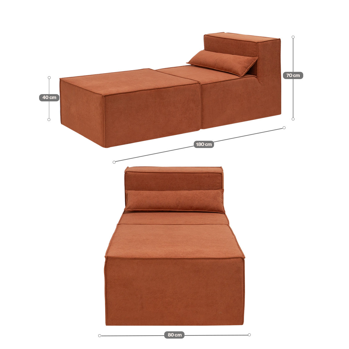 Sofá Modular Paladium 2 Módulos com Capa Removível Modifika — imagem 12