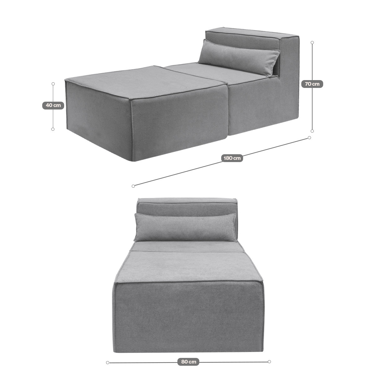 Sofá Modular Paladium 2 Módulos com Capa Removível Modifika — imagem 46