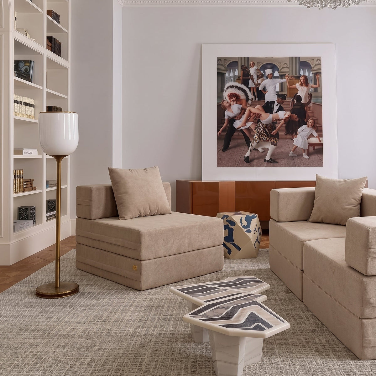 Módulo Meio Cobbi para Sofá-Cama Modular
