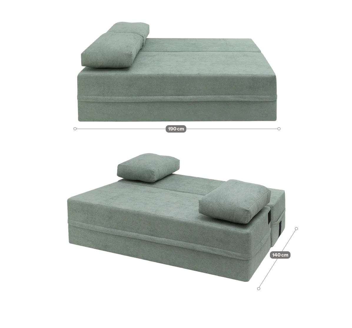 Sofá-Cama Carbono 3 Lugares Casal