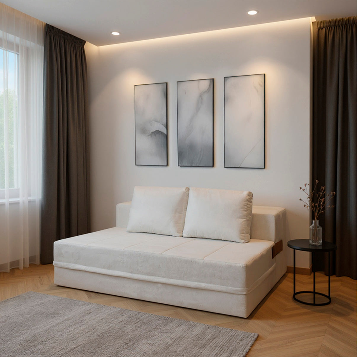Sofá-Cama Carbono 3 Lugares Casal com Capa Removível - imagem 17 | Modifika