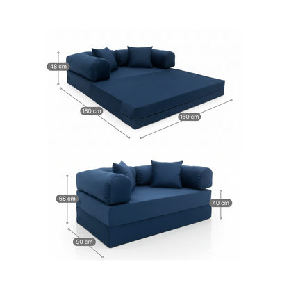 Sofá Cama Mobbi Dobrável veludo Modifika 160x180 cm