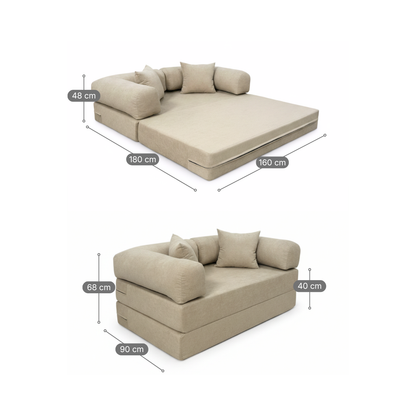 Sofá Cama Mobbi Dobrável Bouclé Modifika 160x180 cm