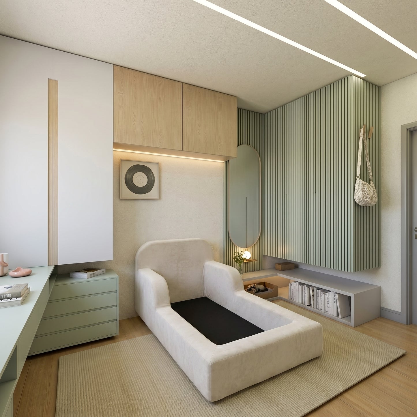 Cama Montessoriana Infantil Pluma Solteiro 100% Espuma - Sem Colchão, Cinza - imagem 3 | Modifika