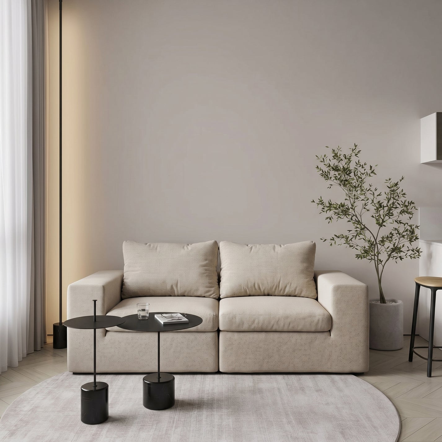 Kit Sofá Modular Sensi 2 Módulos com Canto Direito e Esquerdo Modifika em ambiente decorado