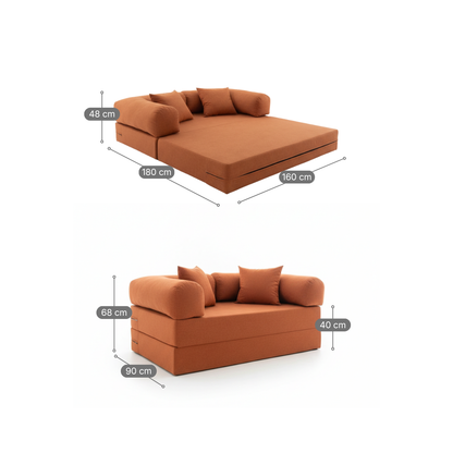 Sofá Cama Mobbi Dobrável Bouclé Modifika 160x180 cm