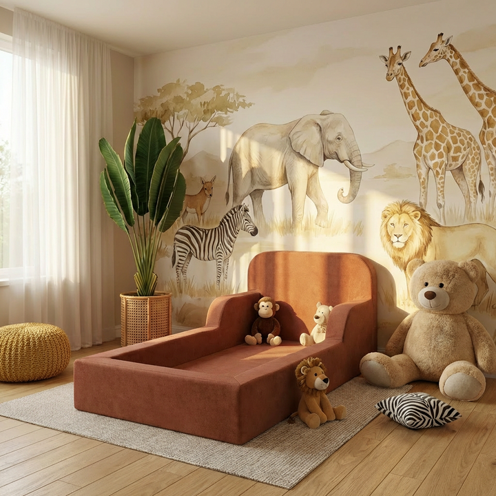 Cama Montessoriana Infantil Lumi Mini 178 cm 100% Espuma - Sem Colchão - Bege Escuro | Modifika