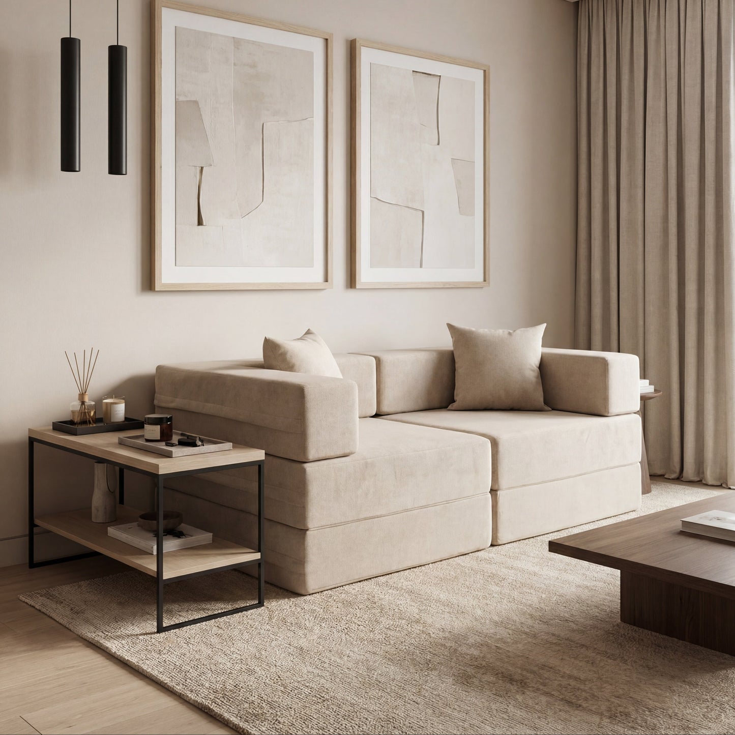 Sofá-Cama Cobbi 2 Lugares Casal com Capa Removível