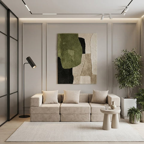 Sofá-Cama Modular Cobbi 3 Lugares com Capa Removível