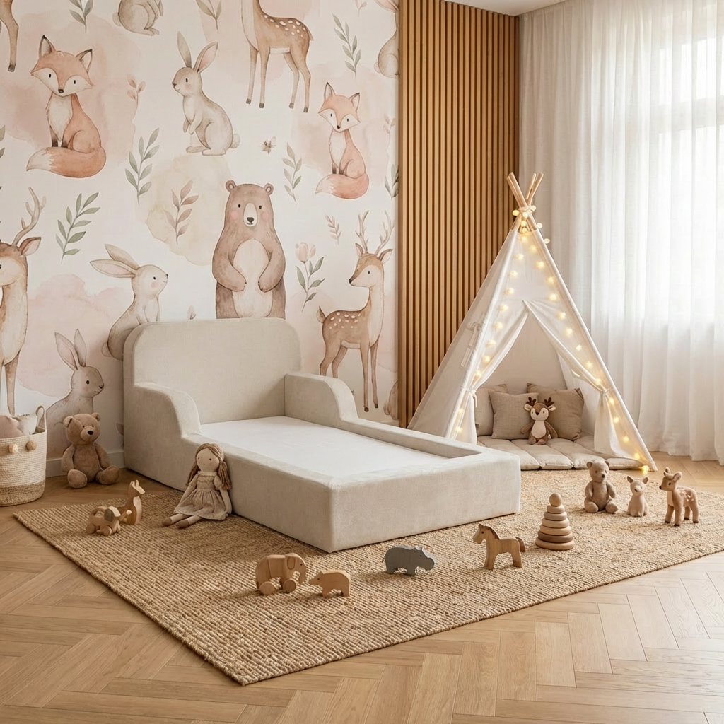 Mini Cama Montessoriana Lumi Com Colchão 178cm
